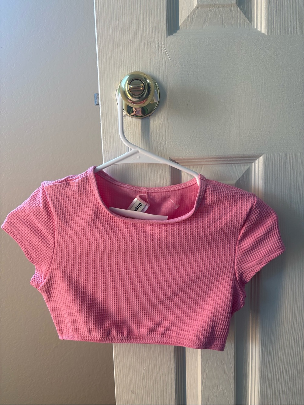 Pink Waffle Knit Swim Top - Women
